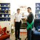 The Honorable Lieutenant Junior Grade Spencer MacGillivray, RSN, left, and King Max I, (Max Pollack) of the Kingdom of Jupiter talk during MicroCon 2017 at an open house at the Ruritarian Embassy in Stone Mountain, Ga. on June 23, 2017.